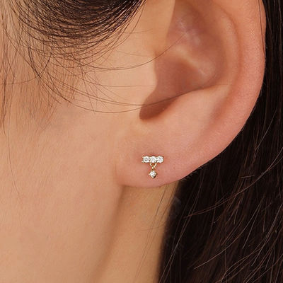 Revestidos de oro 2022 Minimalista Stud Aretes para Mujeres en 925 Sterling Plata Personalizado
