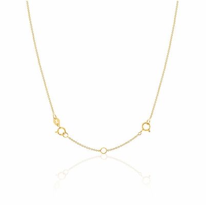 Pintado de oro 925 de plata esterlina brazalete y collar cadena extensor para el aniversario