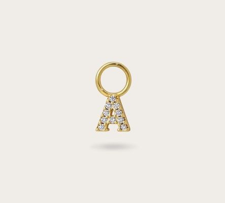 Logotipo 925 y personalizado Mini 18K Oro Charm inicial 925 Plata Esterlina colgante personal