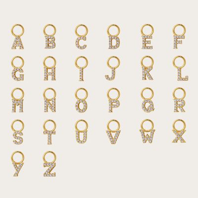 Logotipo 925 y personalizado Mini 18K Oro Charm inicial 925 Plata Esterlina colgante personal