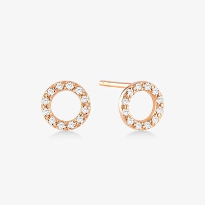 18K Oro Revestido 925 Plata Esterlina Classic Stud Aretes para Niñas Accesorio de Moda