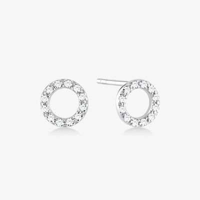 18K Oro Revestido 925 Plata Esterlina Classic Stud Aretes para Niñas Accesorio de Moda