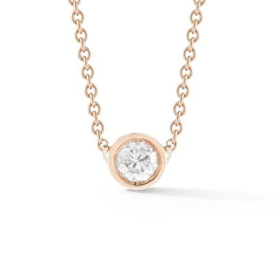 Simple 925 Solitario de plata esterlina Diamante CZ collar en 7mm/10mm/15mm Tamaños de piedra