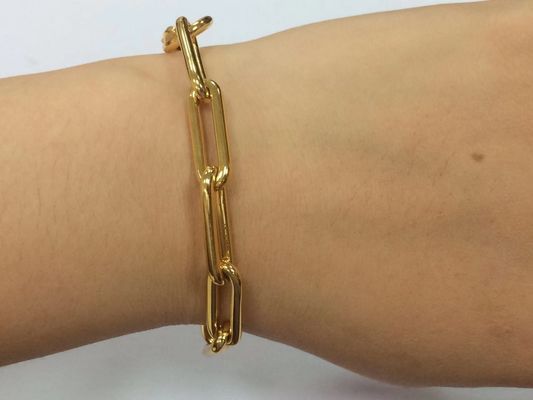 Brazalete de latón más grueso 18K Cadena de oro para hombres y mujeres en varias longitudes por Karen