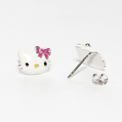 Colores de esmalte de los pendientes de Hello Kitty con oro negro y plata