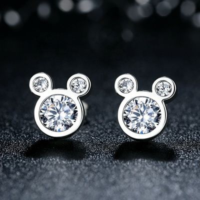 Valoración por terceros Certificado Niños Joyería 925 Sterling Silver Mouse Earrings