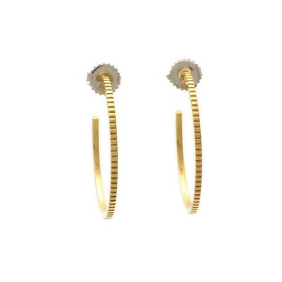 Los pendientes de aro de oro contemporáneo 925 de plata esterlina 18K con el logotipo del cliente 30 * 30mm