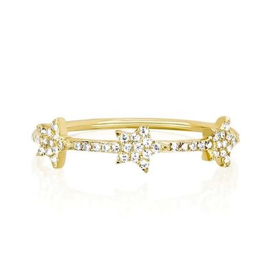 Anillos de declaración de estrellas CZ para mujeres Micro Pave Setting Certificado