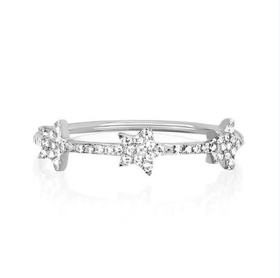 Anillos de declaración de estrellas CZ para mujeres Micro Pave Setting Certificado