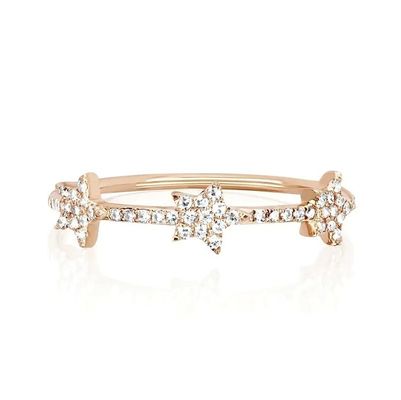 Anillos de declaración de estrellas CZ para mujeres Micro Pave Setting Certificado