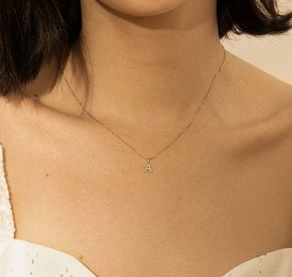 Libre de níquel 925 letra de plata esterlina un collar de diamante encantador encantamiento popular inicial