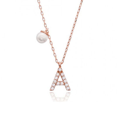 Libre de níquel 925 letra de plata esterlina un collar de diamante encantador encantamiento popular inicial