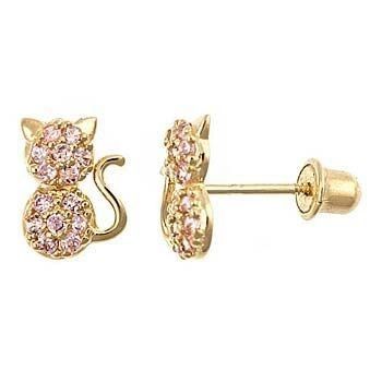 Tipo de joyería OREJOS YCE6799 Rosado CZ Orecillos para gatos para niñas