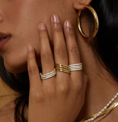 Anillo de bodas de la eternidad para mujeres 925 plata esterlina
