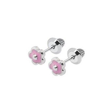 Un lindo y elegante aro de rosas de color rosado con un diseño de plata esterlina 925