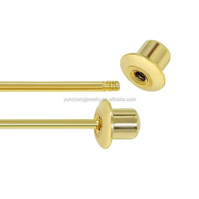 Confeccionado a mano 4 mm CZ claro Revestido de oro de orejas para bebés 925 joyas de plata