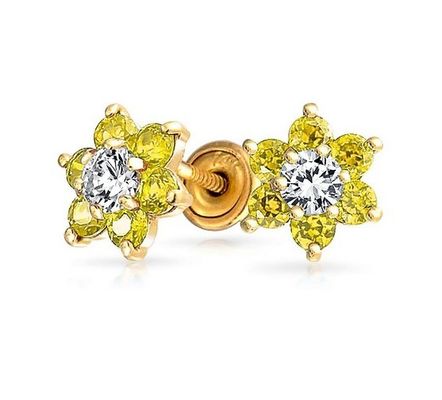 Flore Ametista CZ Piedra de nacimiento Niñas 925 de plata esterlina