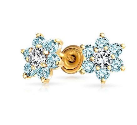 Flore Ametista CZ Piedra de nacimiento Niñas 925 de plata esterlina