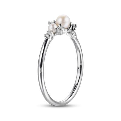Anillos de compromiso de plata blanca CZ apilables 925 tamaño 3-10 anillos de compromiso de perlas