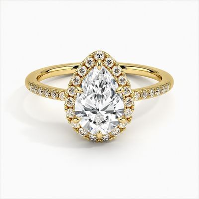 925 Anillos de compromiso de plata esterlina halo blanco dorado