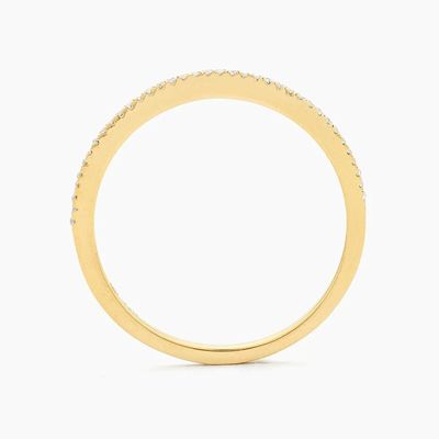 Artículo caliente 18K dorado media eternidad apilada 925 plata esterlina anillo de banda femenina