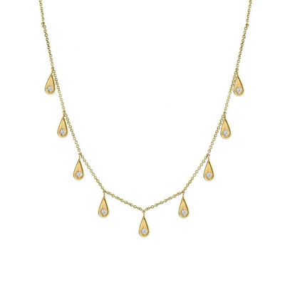 Collares de lágrimas de zircón blanco cúbico hechos a mano para mujeres Joyas