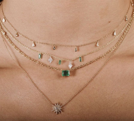 Collares de lágrimas de zircón blanco cúbico hechos a mano para mujeres Joyas