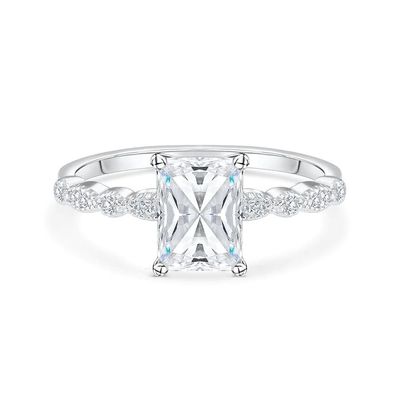 Anillo de compromiso de piedra cortada de oro de 18K estilo vintage para mujeres