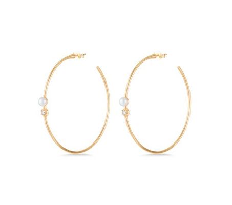 925 de plata esterlina Aretes de aro de 4 mm-4.5 mm Aretes de perlas de agua dulce