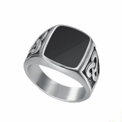 Anillos de boda de acero inoxidable para hombres de esmalte negro tamaño 5 - 10 Anillo de boda de acero inoxidable