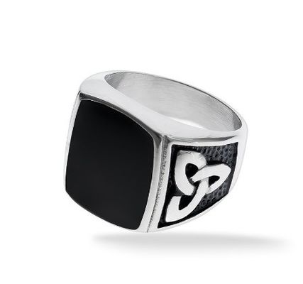 Anillos de boda de acero inoxidable para hombres de esmalte negro tamaño 5 - 10 Anillo de boda de acero inoxidable