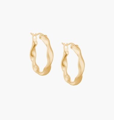 Los pendientes de moda personalizados de espesor 18 de oro revestido de onda de acero inoxidable