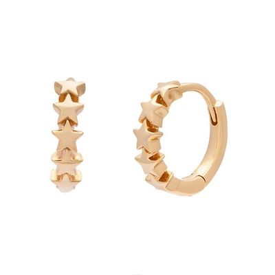 925 Sterling Silver Star Huggie Los aretes para mujeres Joyería de moda