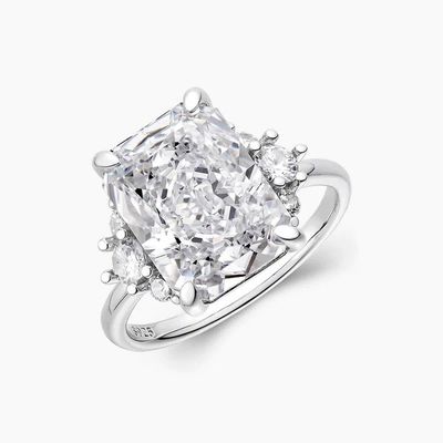 18K dorado piedra principal CZ Vintage boda 925 anillo de plata esterlina para chicas