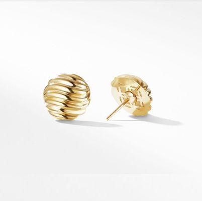 OEM Los pendientes de cables esculpidos 18K de acero inoxidable recubierto de oro