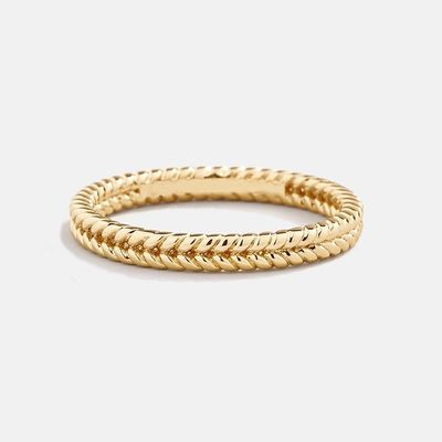 Joyería fina 18K Oro Revestido 925 Sterling Silver Wheat Anillo para mujeres