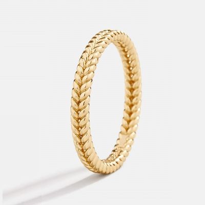 Joyería fina 18K Oro Revestido 925 Sterling Silver Wheat Anillo para mujeres