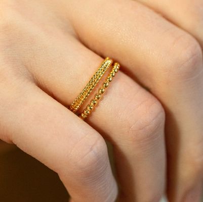 Joyería fina 18K Oro Revestido 925 Sterling Silver Wheat Anillo para mujeres