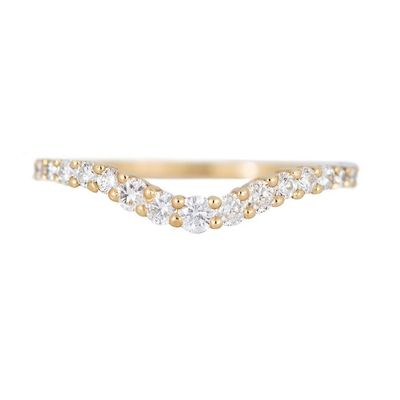 925 de plata esterlina Diamante curvado CZ Anillo de compromiso Anillo de boda