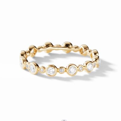 Clásicos Circón Eternidad Banda Oro Revestida Joyería US Tamaño 10 Anillo CZ claro