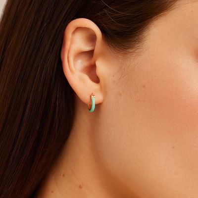 Orecillos de gancho de plata de color 925 de plata esterlina 18K de oro