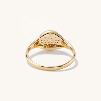 OEM ODM Hombres Anillo de sello de oro de oro 14K Anillo de oro de zircón de mujer personalizado