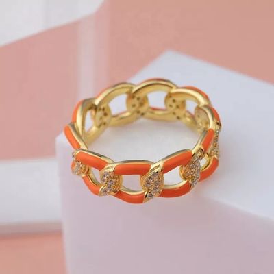 925 Sterling Silver Twist Ring Anillos de compromiso de mujeres de esmalte dorado