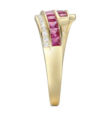 Anillos de Diamante de Rubí Esmeralda Para Mujeres Tamaño 6- Tamaño 10