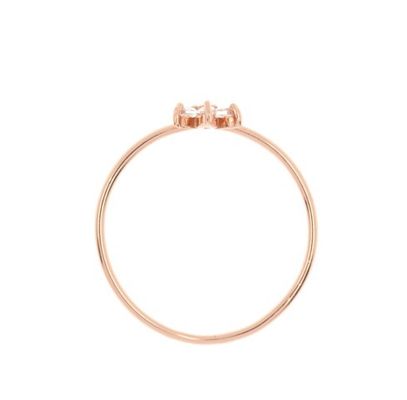 Elegante oro de 18 caratos Vermeil Cuatro piedras preciosas de topacio Flor 925 anillos de plata esterlina