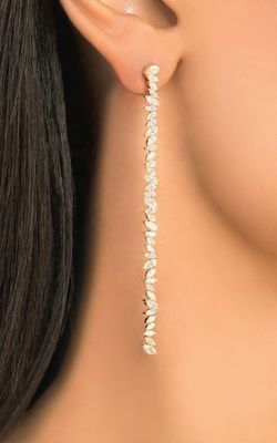 Joyería personalizada Otros aretes Tipo Largo Placado de Plata Aretes con Marqués CZ Piedra