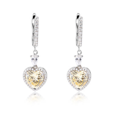 OEM Love Heart Diamante de los pendientes 925 de plata esterlina de los pendientes de amor del corazón