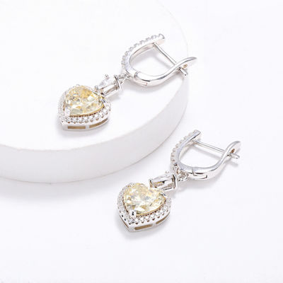 OEM Love Heart Diamante de los pendientes 925 de plata esterlina de los pendientes de amor del corazón