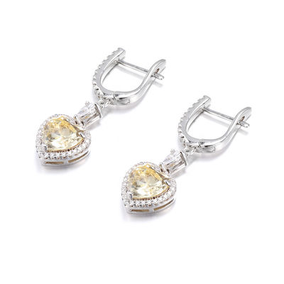 OEM Love Heart Diamante de los pendientes 925 de plata esterlina de los pendientes de amor del corazón