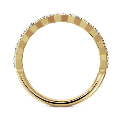 US5-US11 Anillo de bodas de panal de miel dorado 925 Sterling Silver